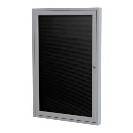 Ghent Ghent Enclosed Letter Board - Outdoor / Indoor - 1 Door - Black Letterboard w/Silver Frame - 36"x36" PA13636BX-BK